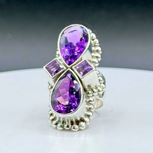 Sterling True Amethyst Gemstone Ring